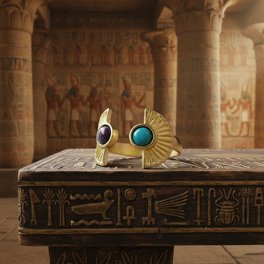 Dawn to Dusk - Two Stone Turquoise Boho Sunburst Ring - FrostmereDawn to Dusk - Two Stone Turquoise Boho Sunburst Ring DC - Yugen Handmade