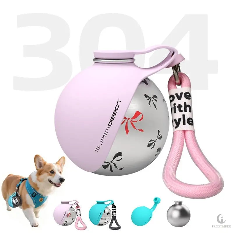 Portable Dog Water Bottle & Travel Bowl – Stainless Steel