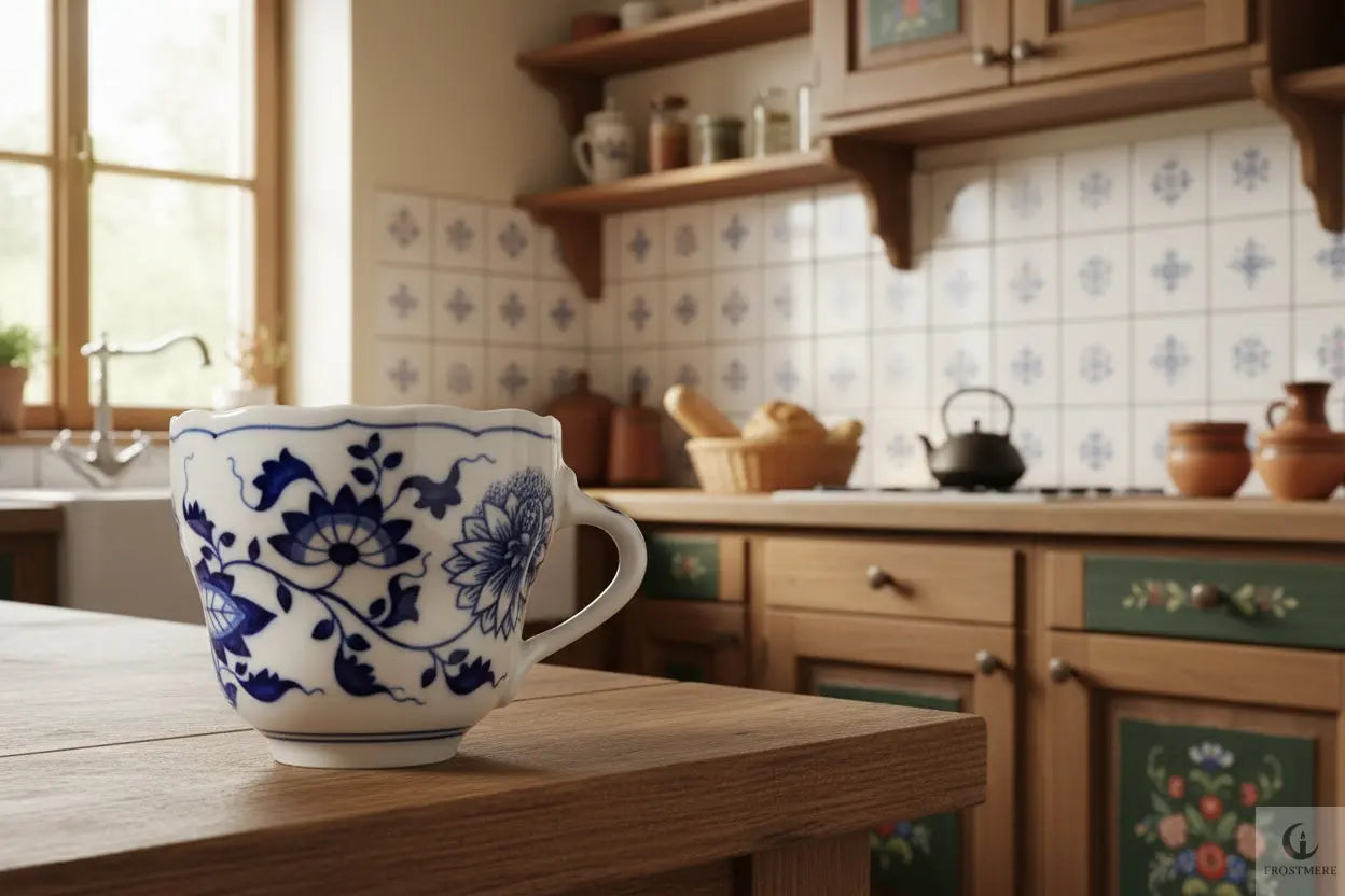 Vintage Hutschenreuther Blue Onion Tea Cup | 1950s | Bavarian Porcelain | Frostmere