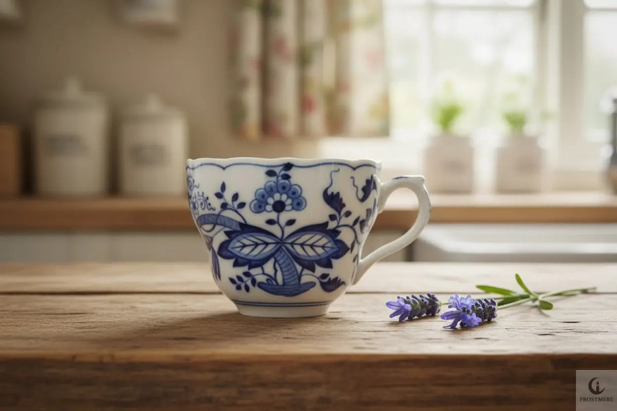 Vintage Hutschenreuther Blue Onion Tea Cup | 1950s | Bavarian Porcelain | Frostmere