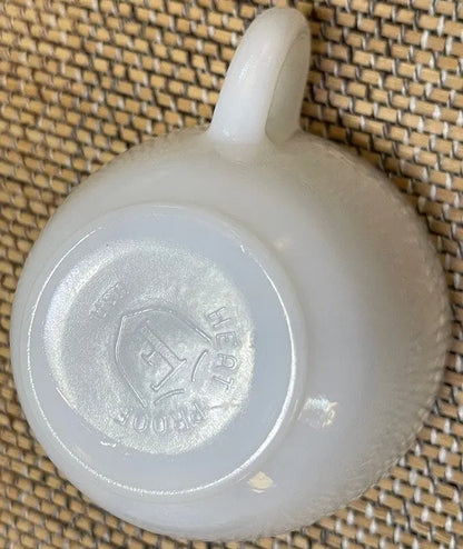 Vintage USA-Made Milk Glass Creamer | Heat-Proof | 1950s Golden Glory Pattern - Frostmere#original_value#