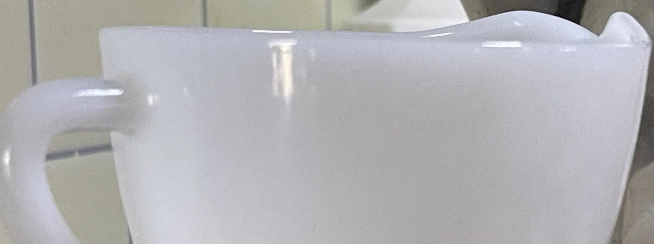 Vintage USA-Made Milk Glass Creamer | Heat-Proof | 1950s Golden Glory Pattern - Frostmere#original_value#