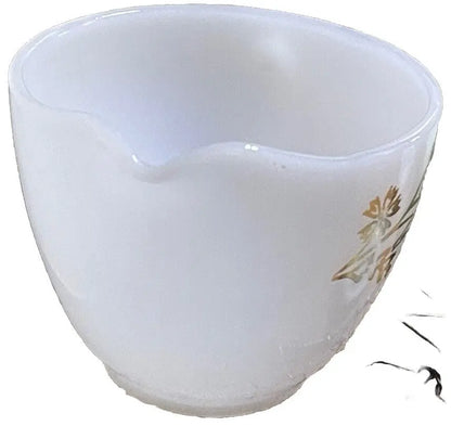 Vintage USA-Made Milk Glass Creamer | Heat-Proof | 1950s Golden Glory Pattern - Frostmere#original_value#