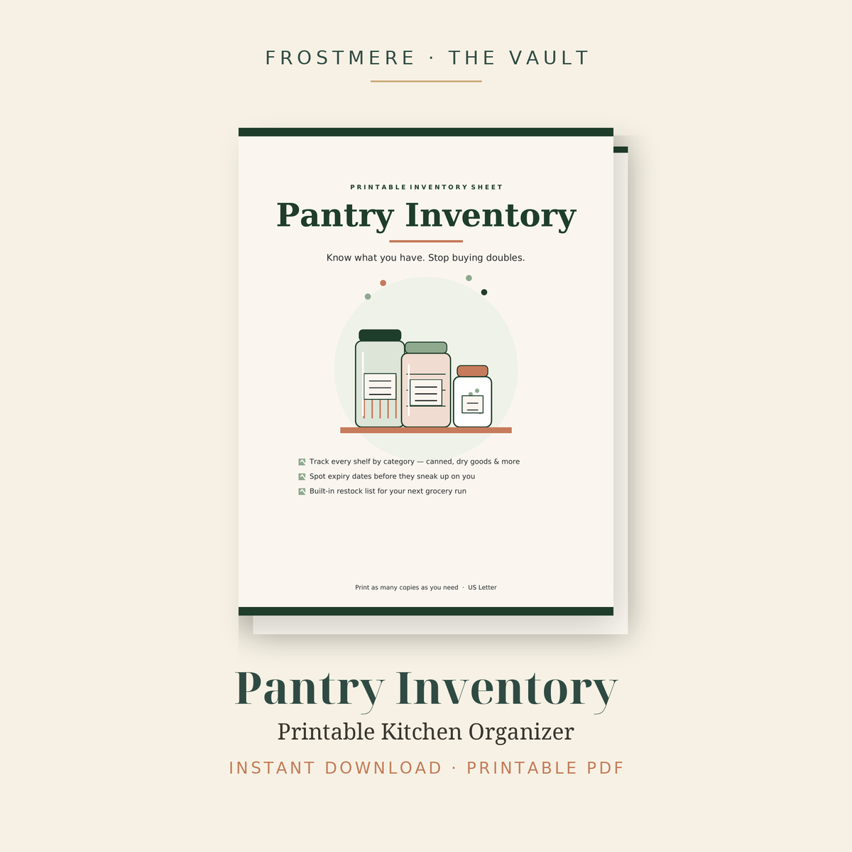 Pantry Inventory – Printable Kitchen Organizer