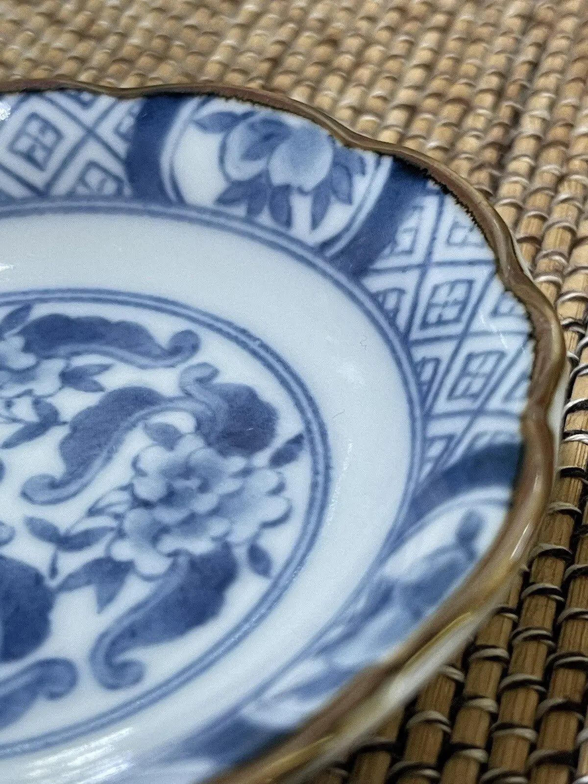 Vintage Japanese Hand-Painted Blue Porcelain Mame Zara Bean Plate - Frostmere