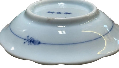 Vintage Japanese Hand-Painted Blue Porcelain Mame Zara Bean Plate - Frostmere