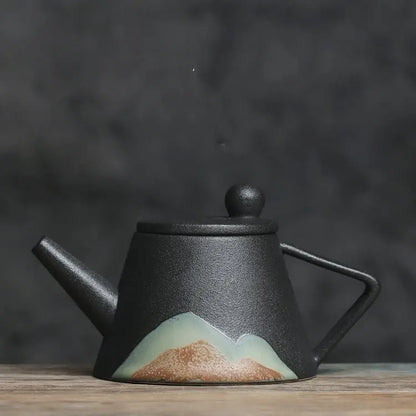Japanese-inspired Wabi-Sabi Teapot Set with Retro Edge - Frostmere#original_value#
