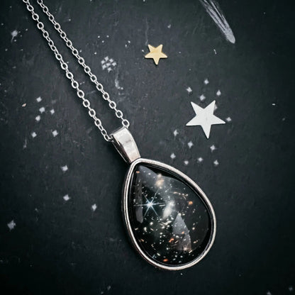 JWST Deep Field Drops in Cosmic Ocean Teardrop Necklace - FrostmereJWST Deep Field Drops in Cosmic Ocean Teardrop Necklace DC - Yugen Handmade