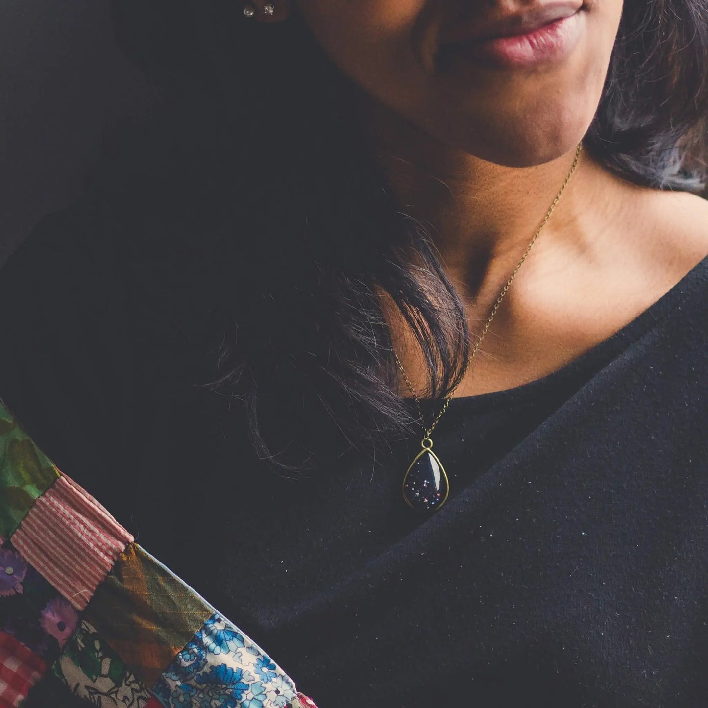 JWST Deep Field Drops in Cosmic Ocean Teardrop Necklace - FrostmereJWST Deep Field Drops in Cosmic Ocean Teardrop Necklace DC - Yugen Handmade