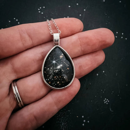 JWST Deep Field Drops in Cosmic Ocean Teardrop Necklace - FrostmereJWST Deep Field Drops in Cosmic Ocean Teardrop Necklace DC - Yugen Handmade