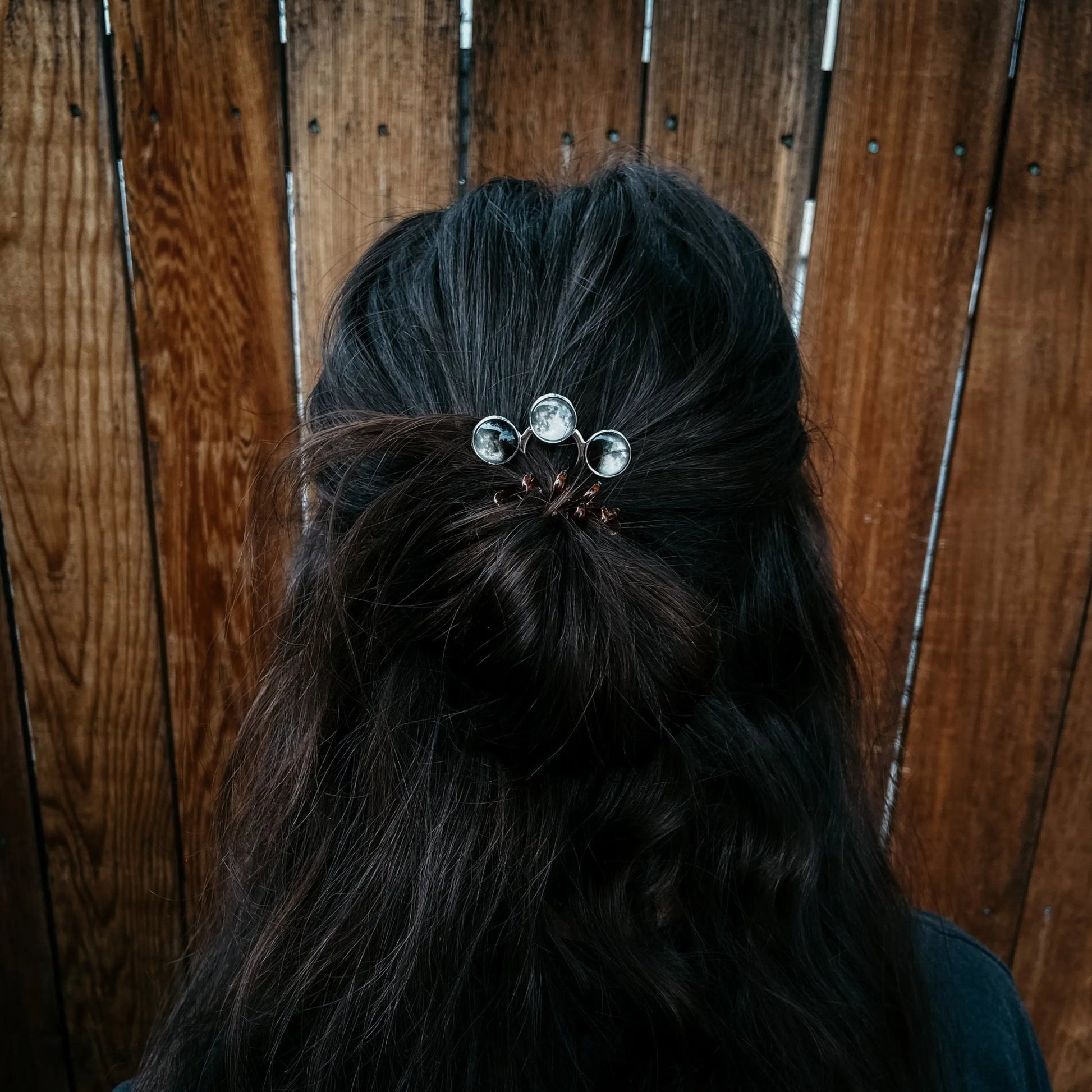 Moon Phase Trio Hair Pin | Silver - FrostmereMoon Phase Trio Hair Pin DC - Yugen Handmade