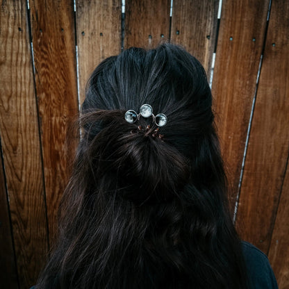 Moon Phase Trio Hair Pin | Silver - FrostmereMoon Phase Trio Hair Pin DC - Yugen Handmade