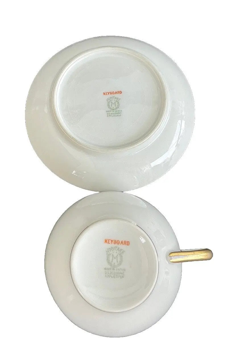 Noritake Keyboard Cup & Saucer Set - Vintage Tea Set with US Design Patent from Japan - Frostmere
