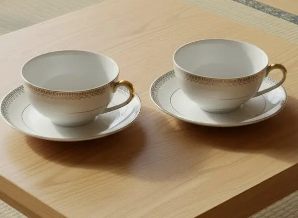Noritake Keyboard Cup & Saucer Set - Vintage Tea Set with US Design Patent from Japan - Frostmere