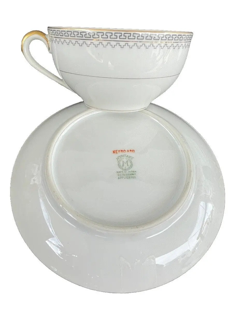 Noritake Keyboard Cup & Saucer Set - Vintage Tea Set with US Design Patent from Japan - Frostmere