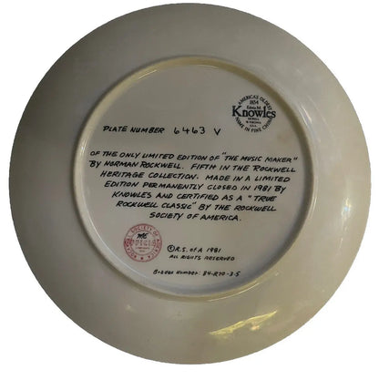 Norman Rockwell 'The Music Maker' Collector Plate | 1981 Knowles Limited Edition - Frostmere