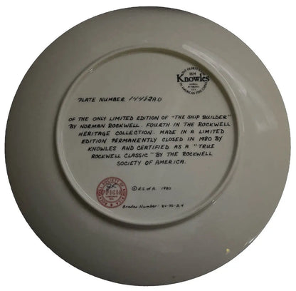 Knowles 1980 Norman Rockwell "The Ship Builder" Limited Edition Collector Plate - Frostmere#original_value#