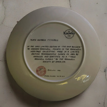 Knowles 1980 Norman Rockwell "The Ship Builder" Limited Edition Collector Plate - Frostmere#original_value#