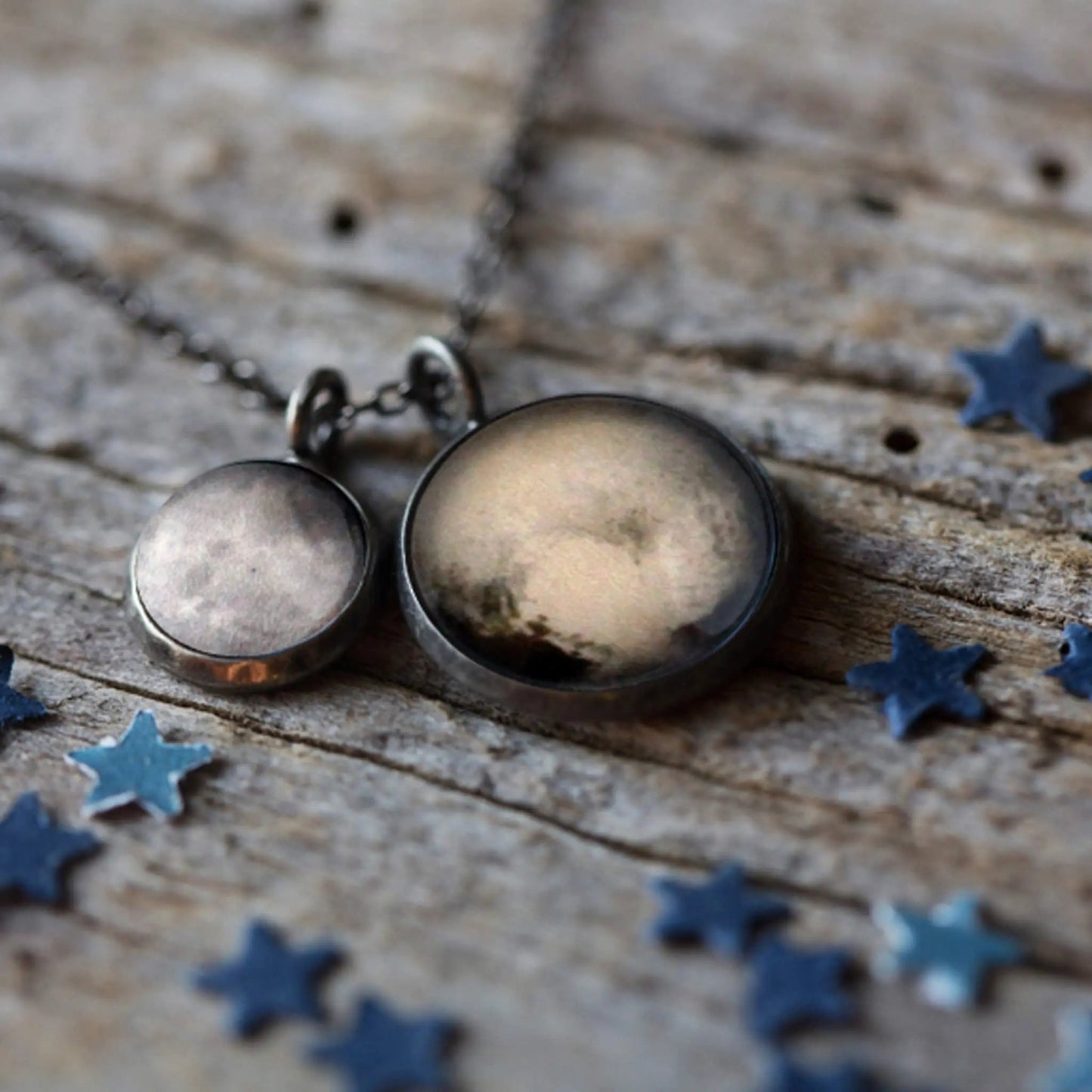 Pluto and Charon Layered Space Necklace - FrostmerePluto and Charon Layered Space Necklace DC - Yugen Handmade
