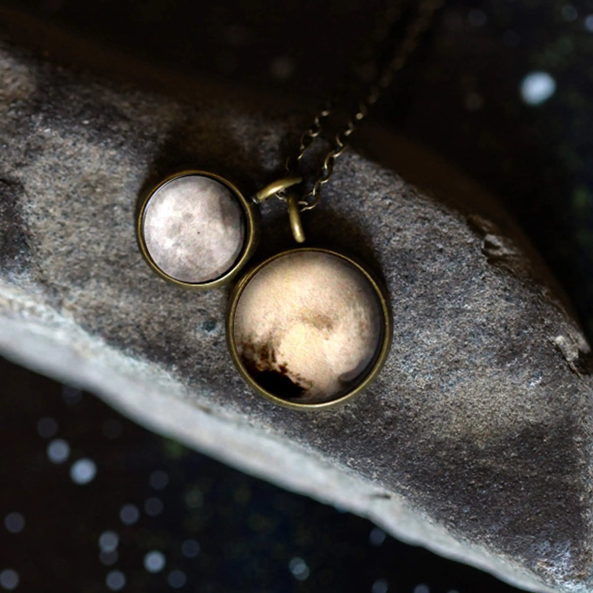 Pluto and Charon Layered Space Necklace - FrostmerePluto and Charon Layered Space Necklace DC - Yugen Handmade