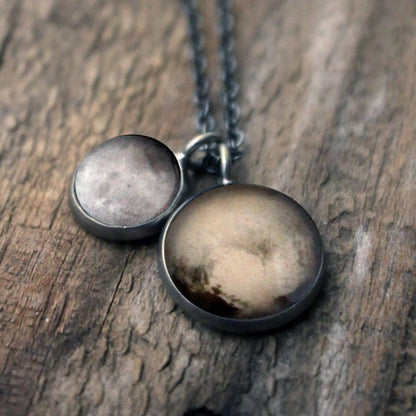 Pluto and Charon Layered Space Necklace - FrostmerePluto and Charon Layered Space Necklace DC - Yugen Handmade