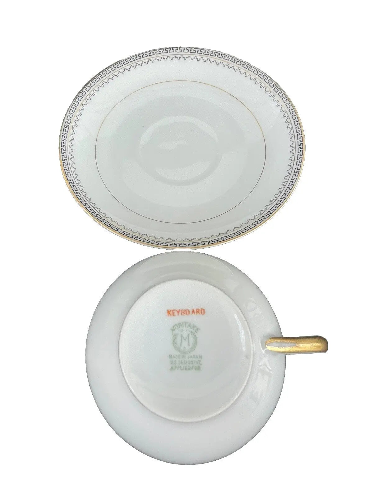 Noritake Keyboard Cup & Saucer Set - Vintage Tea Set with US Design Patent from Japan - Frostmere