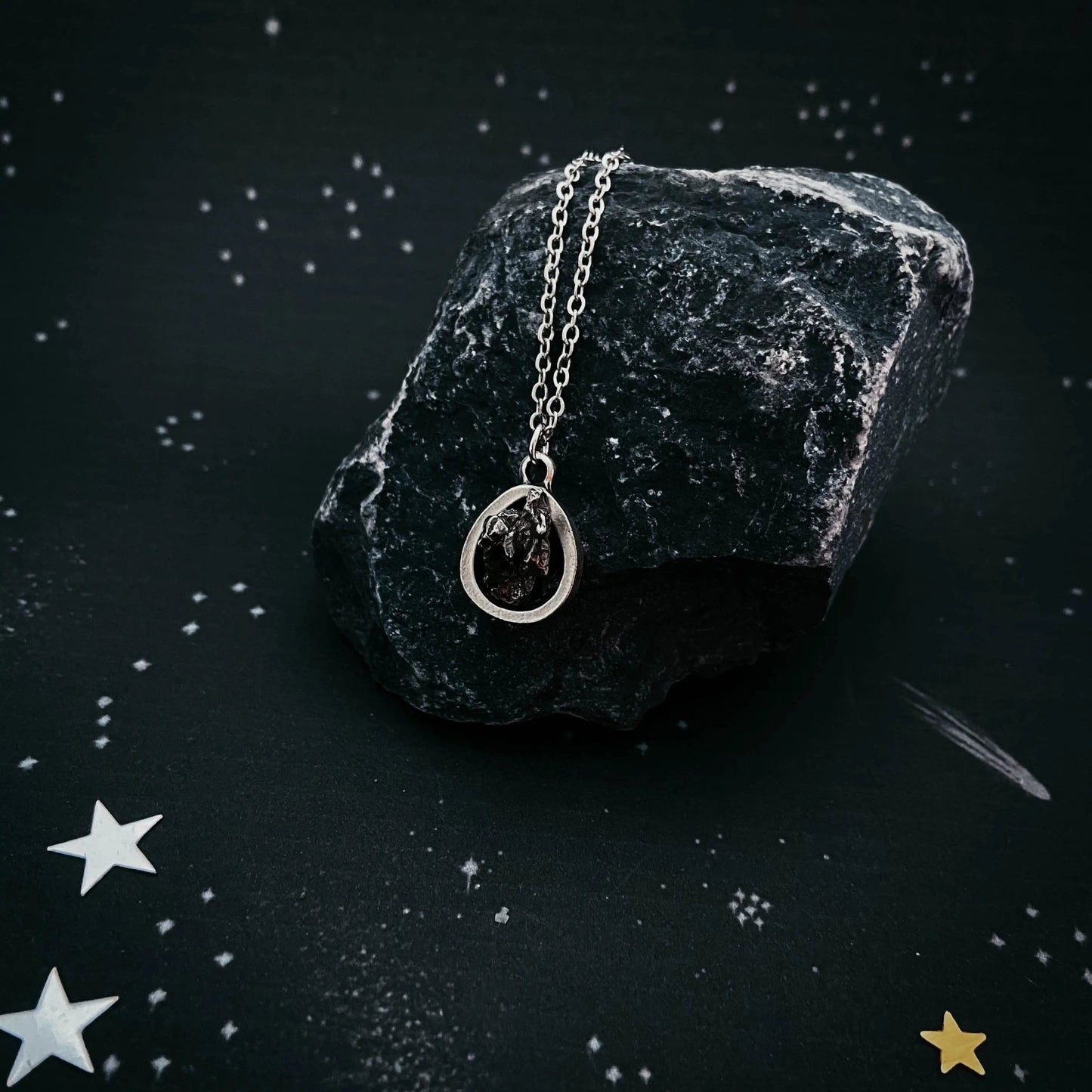 Small Teardrop Meteorite Pendant - FrostmereSmall Teardrop Meteorite Pendant DC - Yugen Handmade