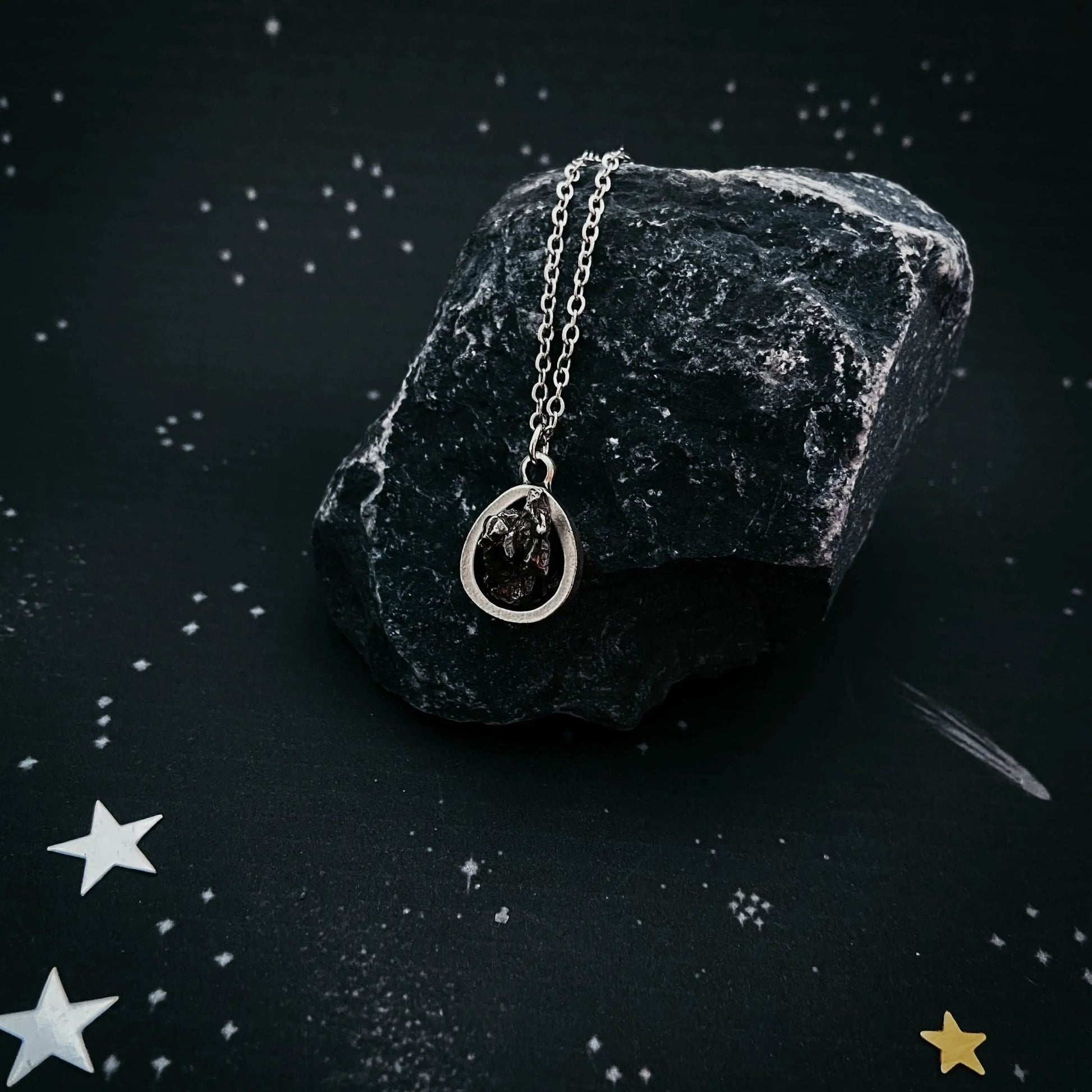 Small Teardrop Meteorite Pendant - FrostmereSmall Teardrop Meteorite Pendant DC - Yugen Handmade