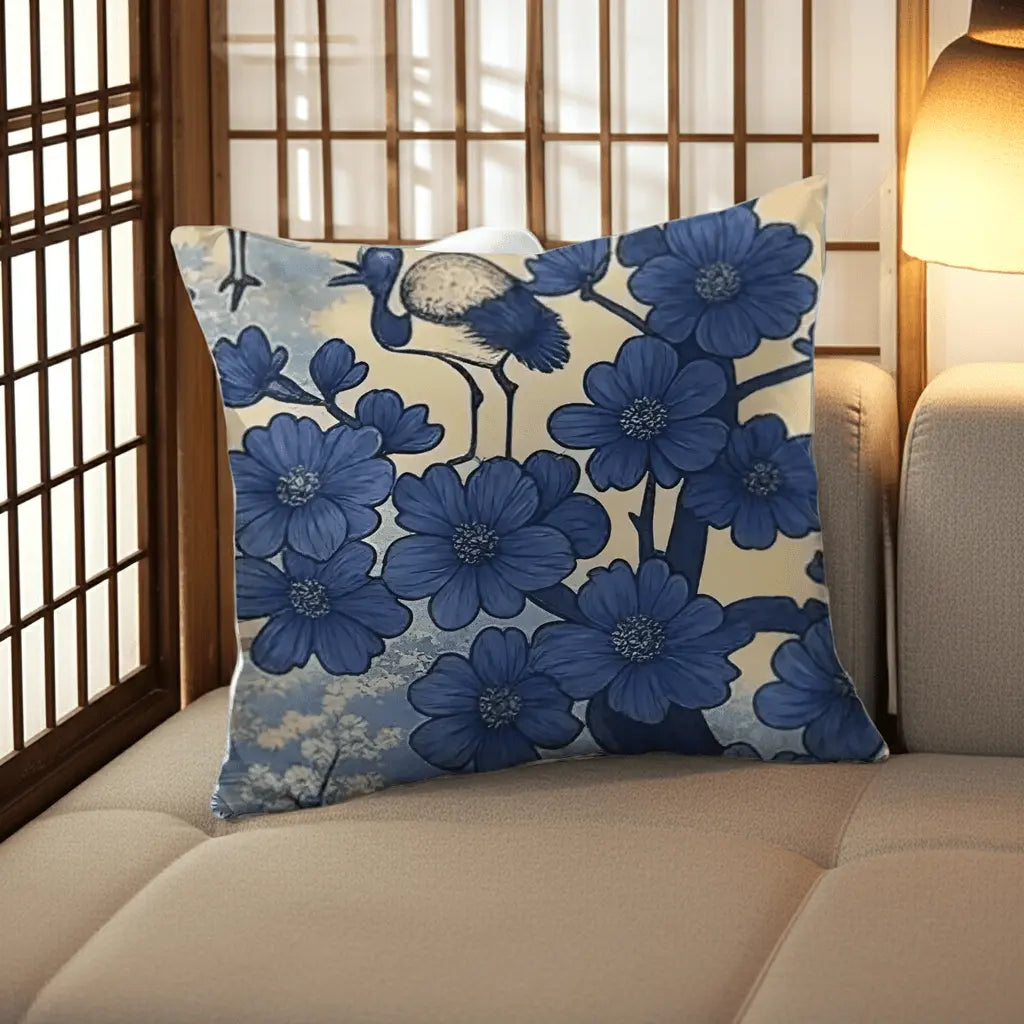 Japanese Inspired Cotton Pillowcase: Edo-Era Inspired Artistry Home Frostmere