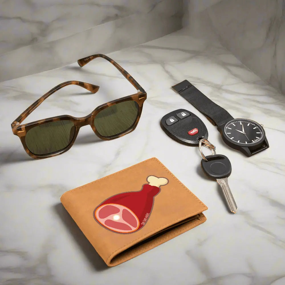 Premium Leather Ham Wallet: Men's Accessories & Funny Gift - Frostmere#original_value#