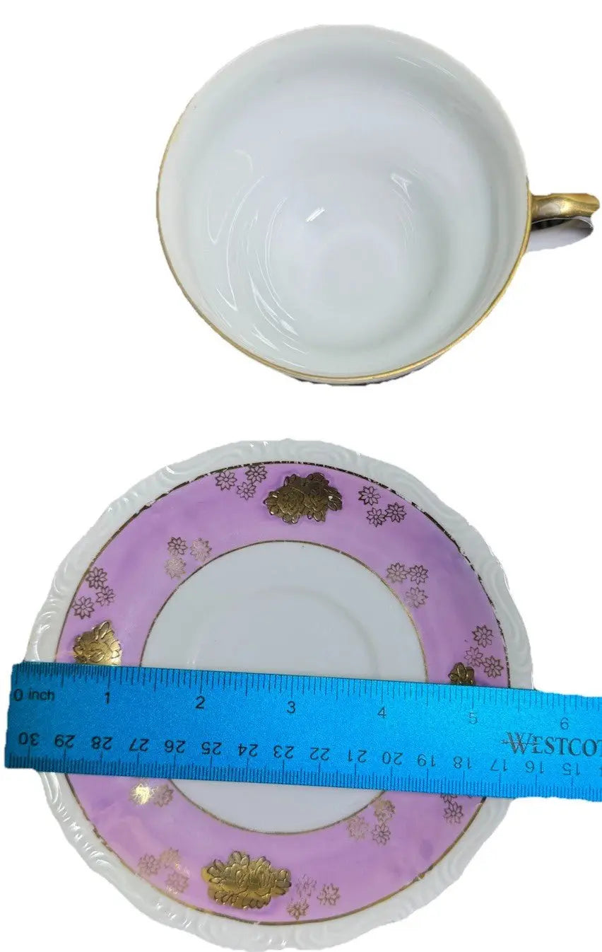 Vintage 1950s AACO Japan Teacup & Saucer – Pink Cherry Blossom Gold - Frostmere
