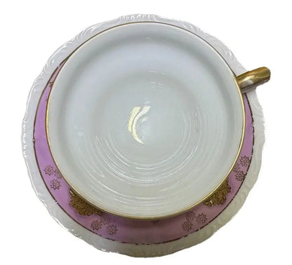 Vintage 1950s AACO Japan Teacup & Saucer – Pink Cherry Blossom Gold - Frostmere