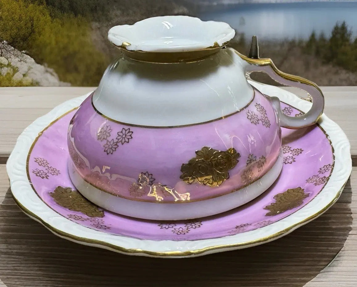 Vintage 1950s AACO Japan Teacup & Saucer – Pink Cherry Blossom Gold - Frostmere