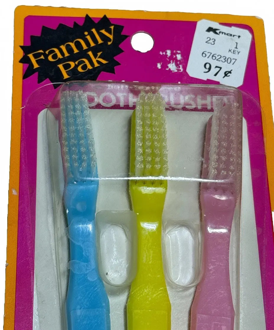 Vintage PMR Toothbrushes | 3 Pack | Unopened | Kmart Discont. 90s | Collectibles - Frostmere#original_value#