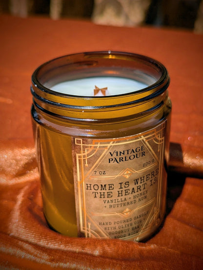Vintage Wooden Wick Candle – Art Deco 1920s Inspired Scented Candle Gift Vintage Parlour Candle