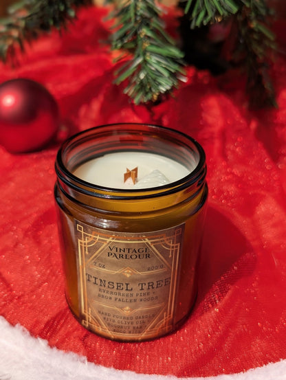 Vintage Wooden Wick Candle – Art Deco 1920s Inspired Scented Candle Gift Vintage Parlour Candle